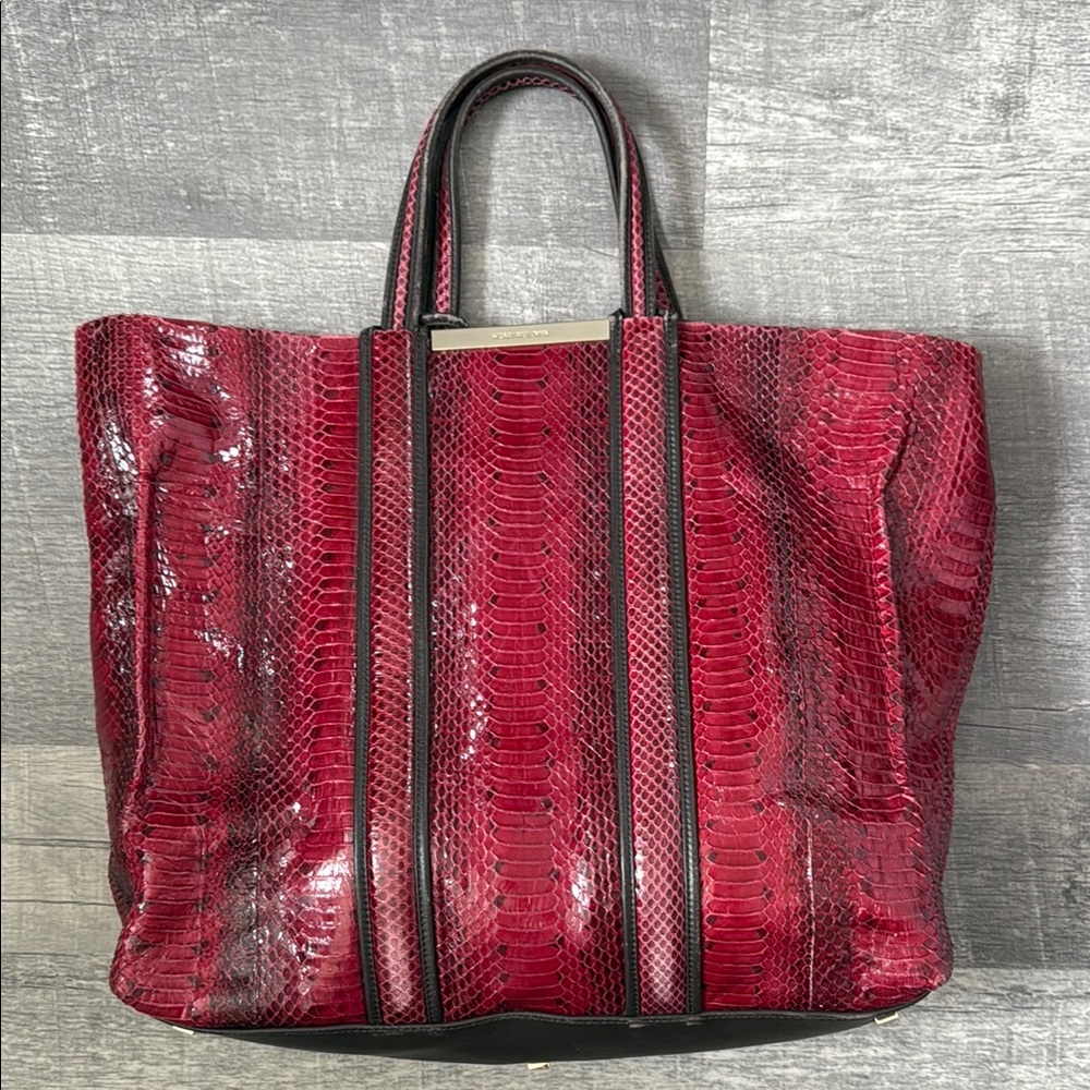 Stuart Weitzman Red Exotic Leather Tote
